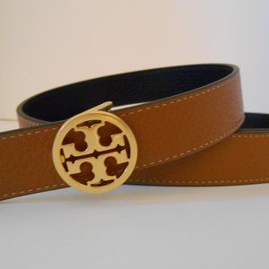Like New Tory Burch Reversible Logo Belt Large